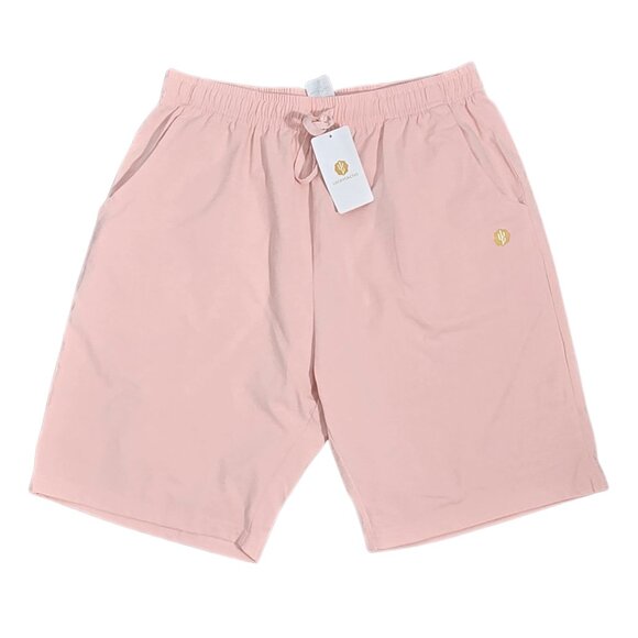 NWT | Men's Pastel Pink Elastic Drawstring Casual Shorts Back Pocket | Medium - Picture 1 of 4